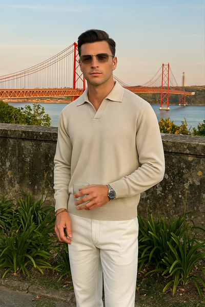 Langarm Poloshirt Herren-2