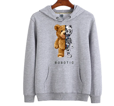 Teddy Print Hoodie Sweater