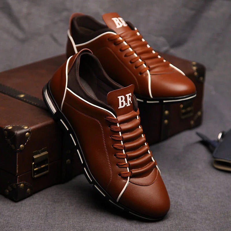 Michael - Solid Leather Classic Trainers Men