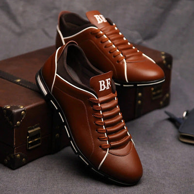 Michael - Solid Leather Classic Trainers Men