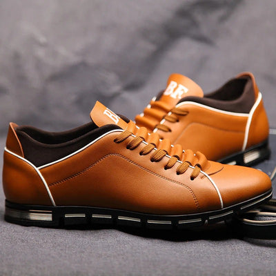 Michael - Solid Leather Classic Trainers Men