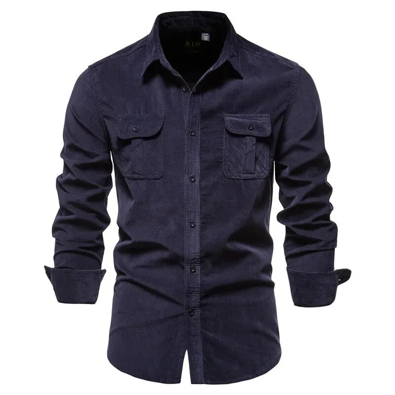 Soft Long Sleeve Button-Up Shirt Men