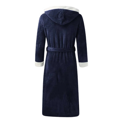 Hooded Long Plush Men's Dressing Gown