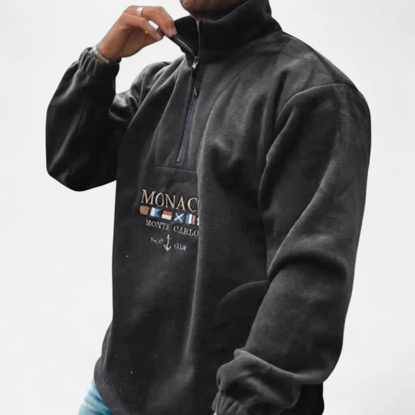 Quarter Zip Fleece Sweater Men
