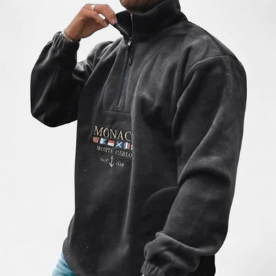 Quarter Zip Fleece Sweater Men
