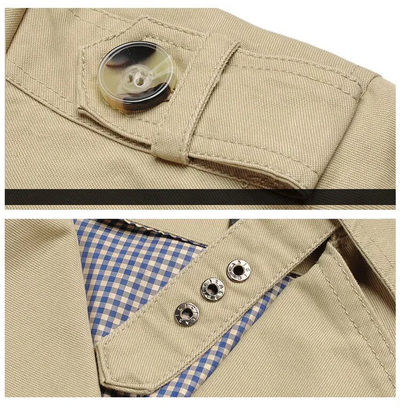 Men's Mid-Length Button-Up Trench Coat