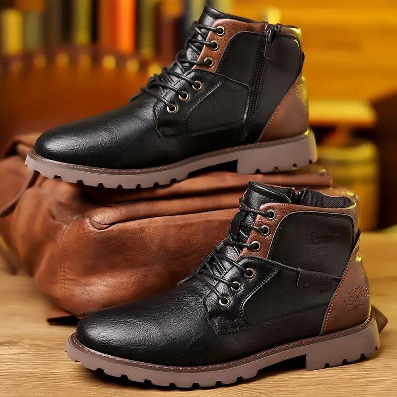 Rugged Outdoor Ankle Boots with Side Zipper