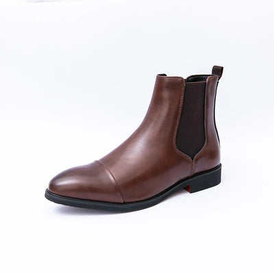Sleek Fit Chelsea Ankle Boots Men with Red Sole