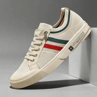 Casual Low Trainers with Stripes & Elastic Laces