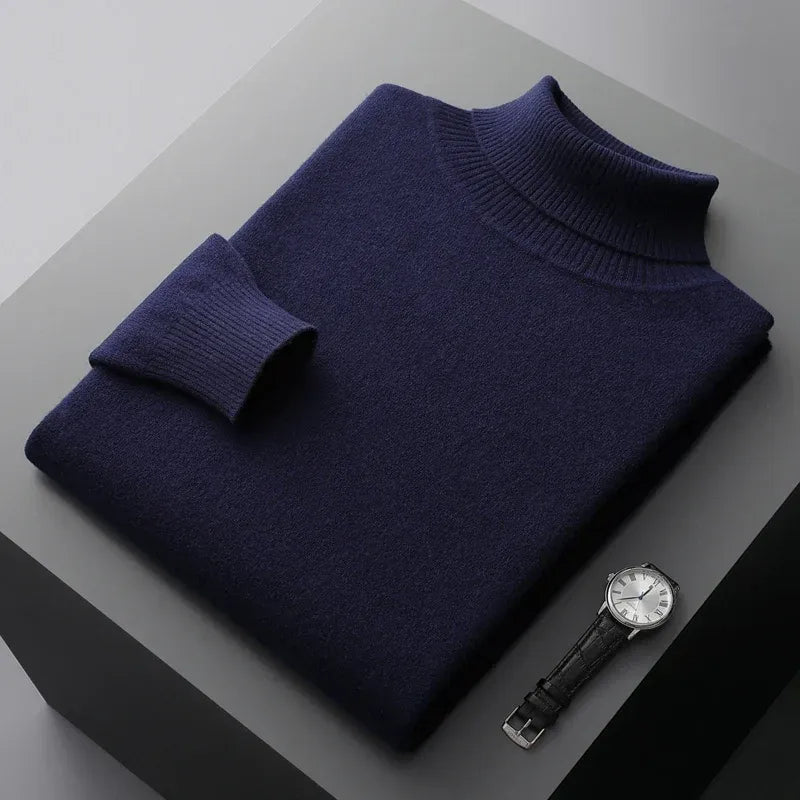Ribbed Turtleneck Sweater Men