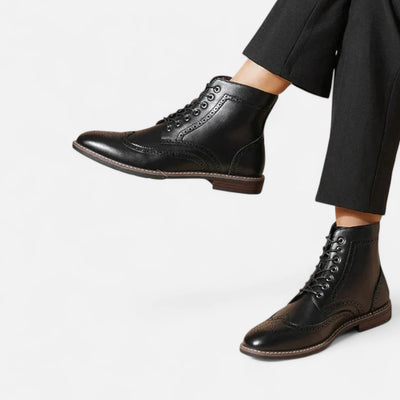 Classic Brogue Lace Up Boots Men