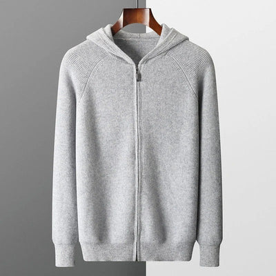 Knitted Zip-Up Hoodie Men