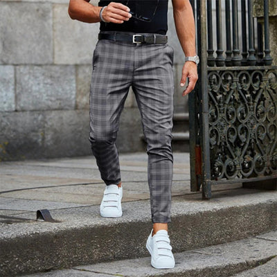 Slim Fit Checkered Trousers Men