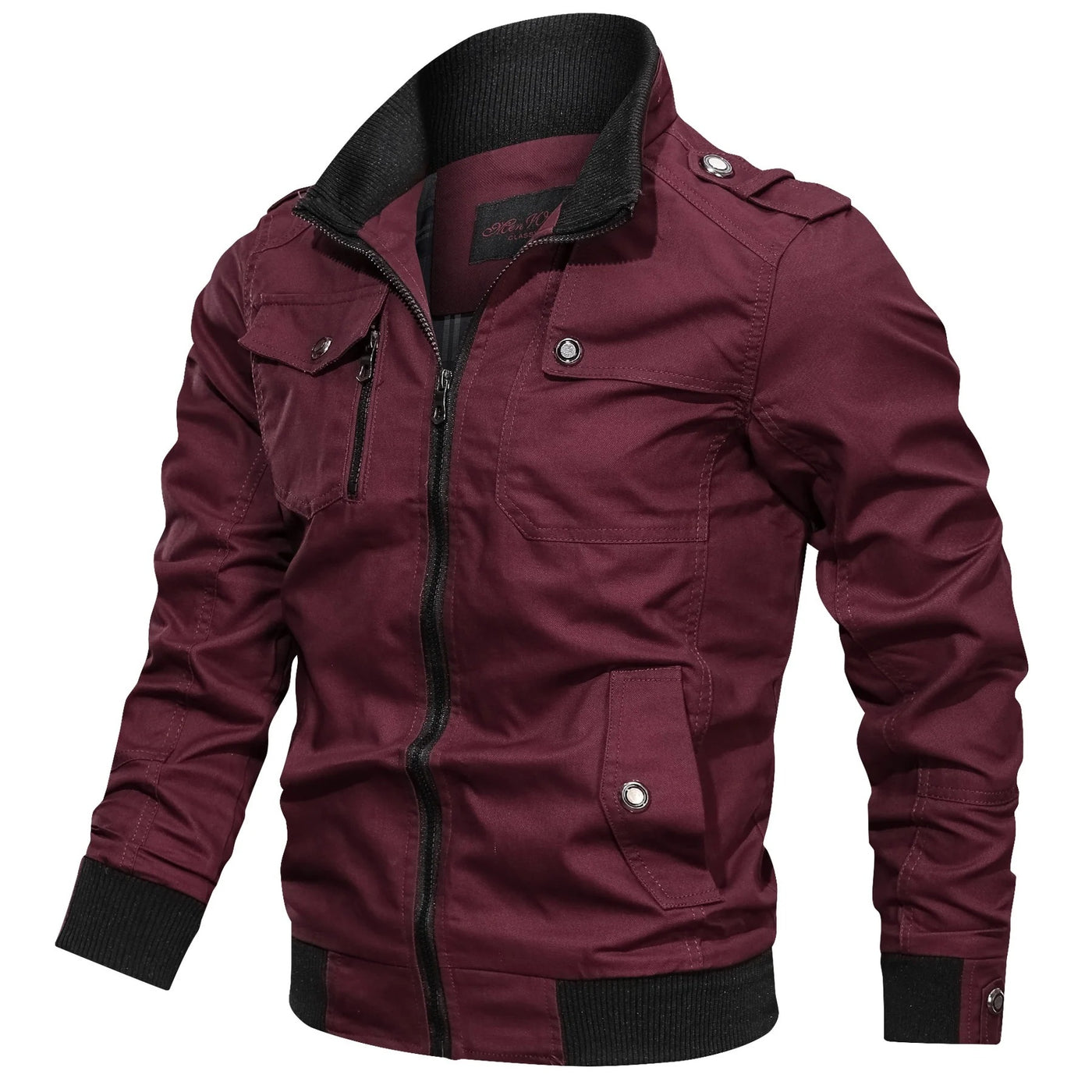Multi-Pocket Military Bomber Jacket Men