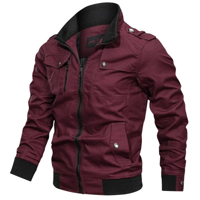 Multi-Pocket Military Bomber Jacket Men