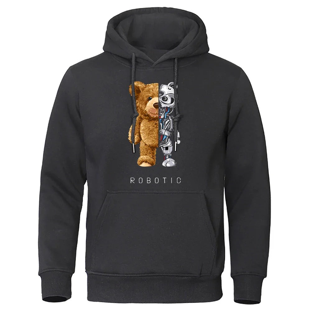 Teddy Print Hoodie Sweater