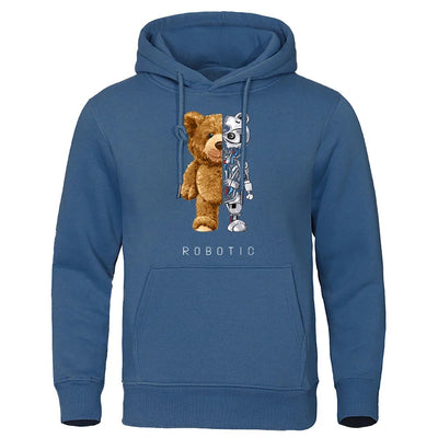 Teddy Print Hoodie Sweater