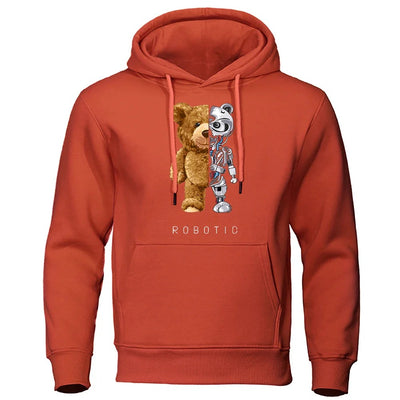 Teddy Print Hoodie Sweater