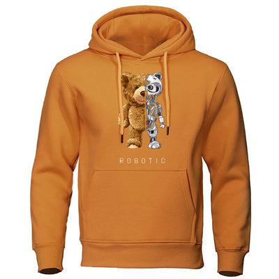 Teddy Print Hoodie Sweater