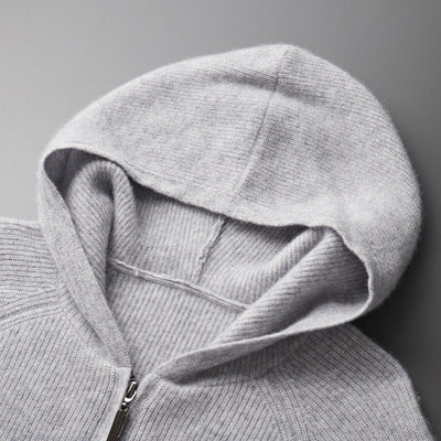 Knitted Zip-Up Hoodie Men