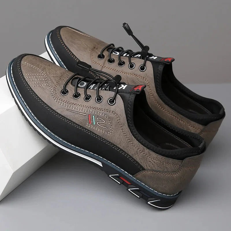 Comfortable Men's Office Shoes with Elastic Laces