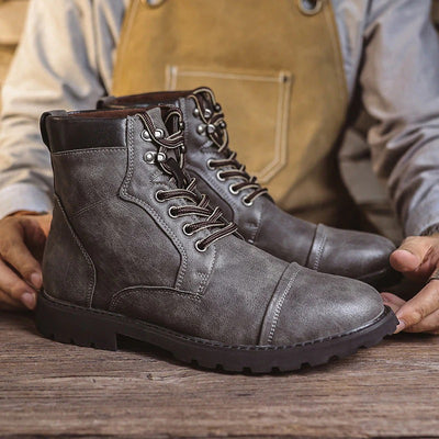 Retro High Top Work Boots Men Durable Sole