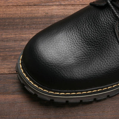 Fur-Lined Black Boots Men