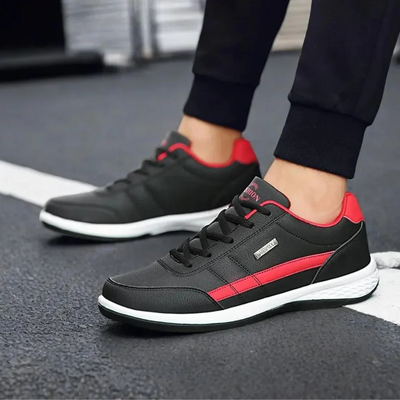 Non-Slip Lace Up Leather Trainers Men