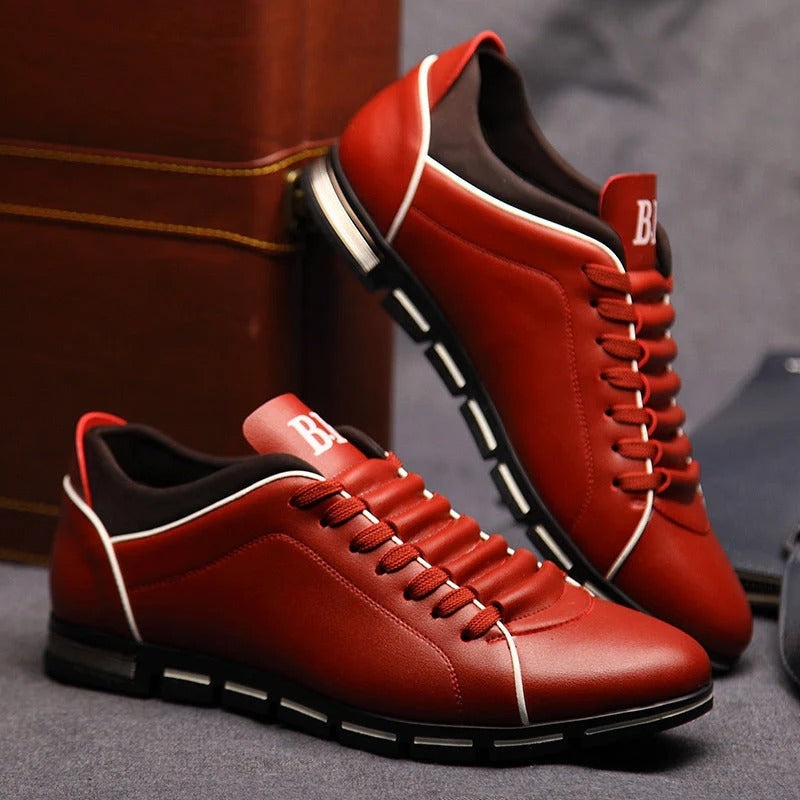 Michael - Solid Leather Classic Trainers Men