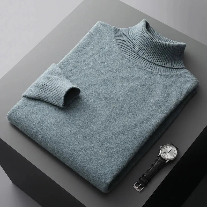 Ribbed Turtleneck Sweater Men