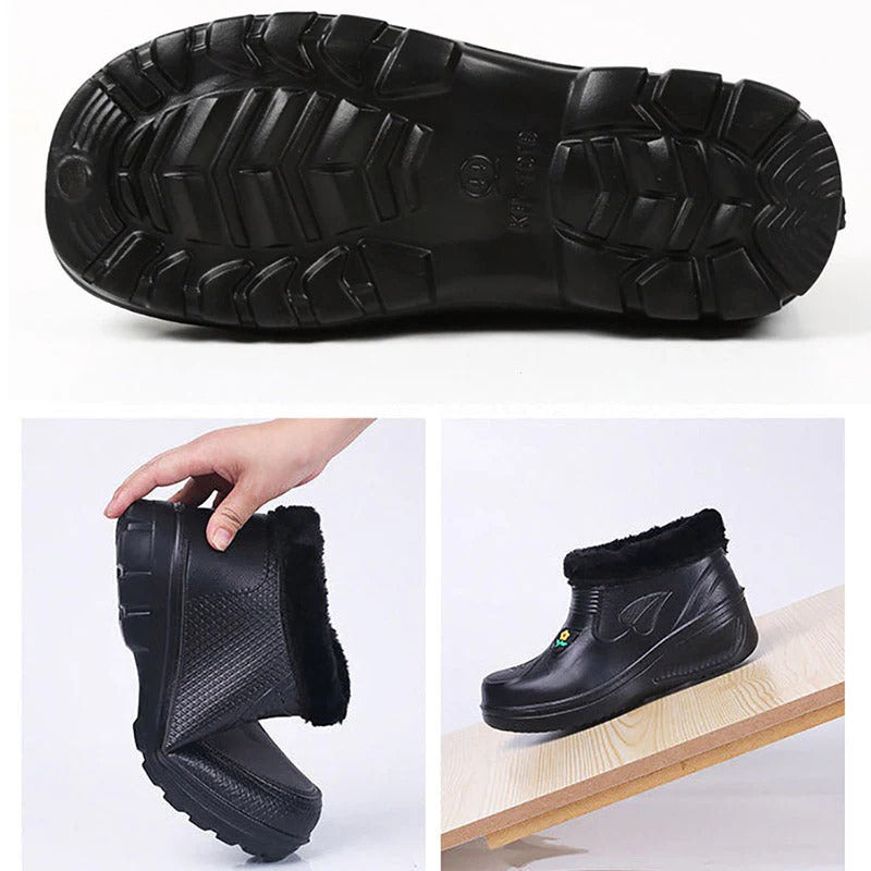 Black Winter Ankle Boots | Waterproof & Fur-Lined