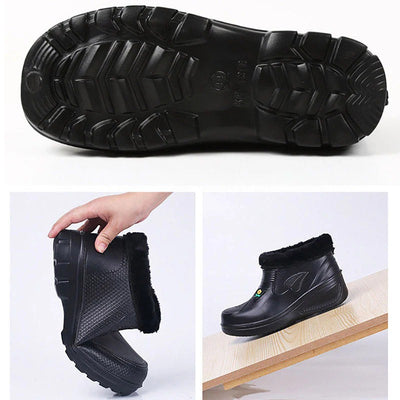 Black Winter Ankle Boots | Waterproof & Fur-Lined