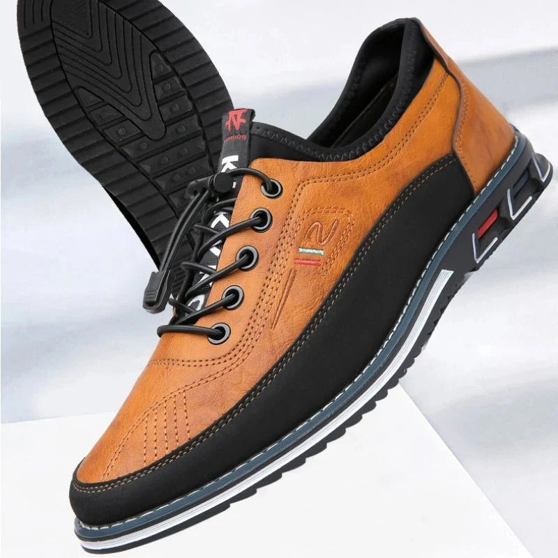 Comfortable Men's Office Shoes with Elastic Laces