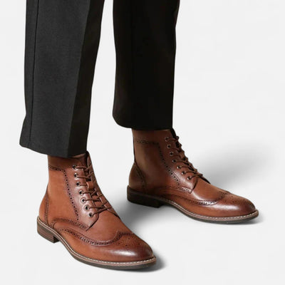 Classic Brogue Lace Up Boots Men