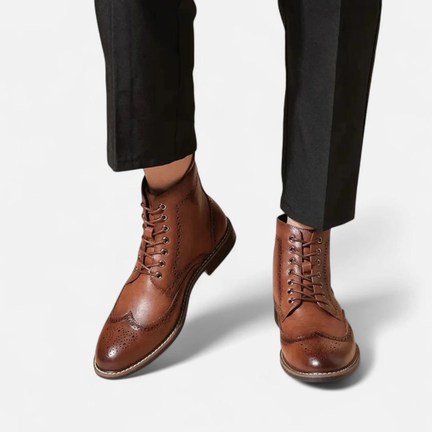 Classic Brogue Lace Up Boots Men