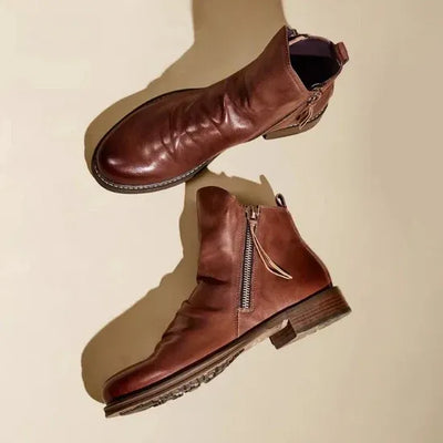 Vintage PU Leather Chelsea Boots with Side-Zip Men