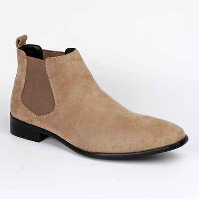 Classic Men's Chelsea Boots with Suede Look