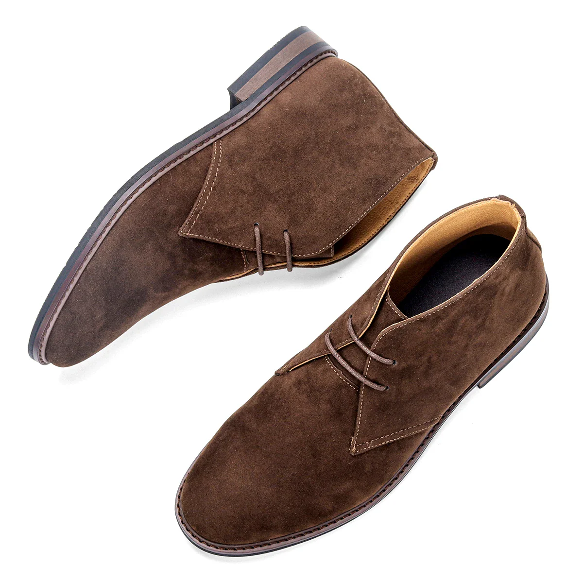 Casual Brown Lace Up Chukka Boots Men