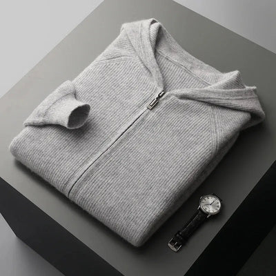 Knitted Zip-Up Hoodie Men