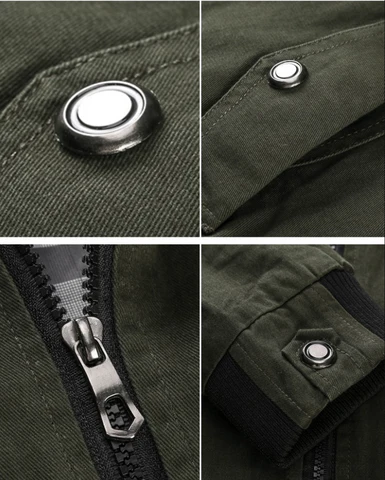Multi-Pocket Military Bomber Jacket Men