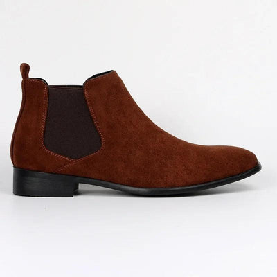Classic Men's Chelsea Boots with Suede Look