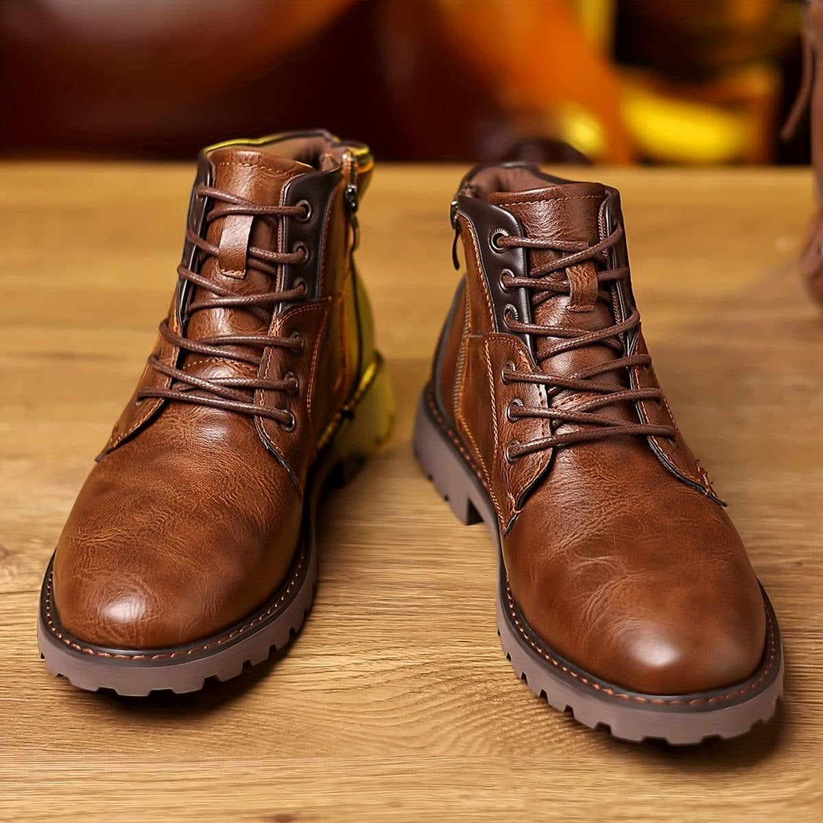 Rugged Outdoor Ankle Boots with Side Zipper