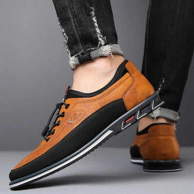 Comfortable Men's Office Shoes with Elastic Laces