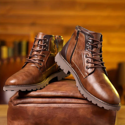 Rugged Outdoor Ankle Boots with Side Zipper