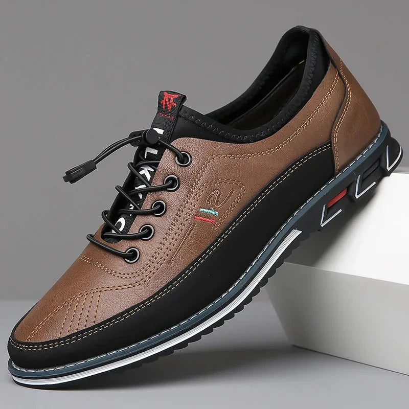 Comfortable Men's Office Shoes with Elastic Laces