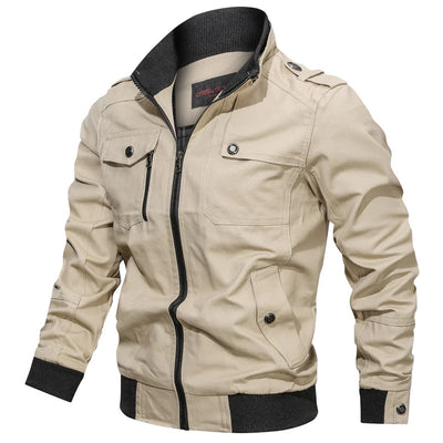 Multi-Pocket Military Bomber Jacket Men