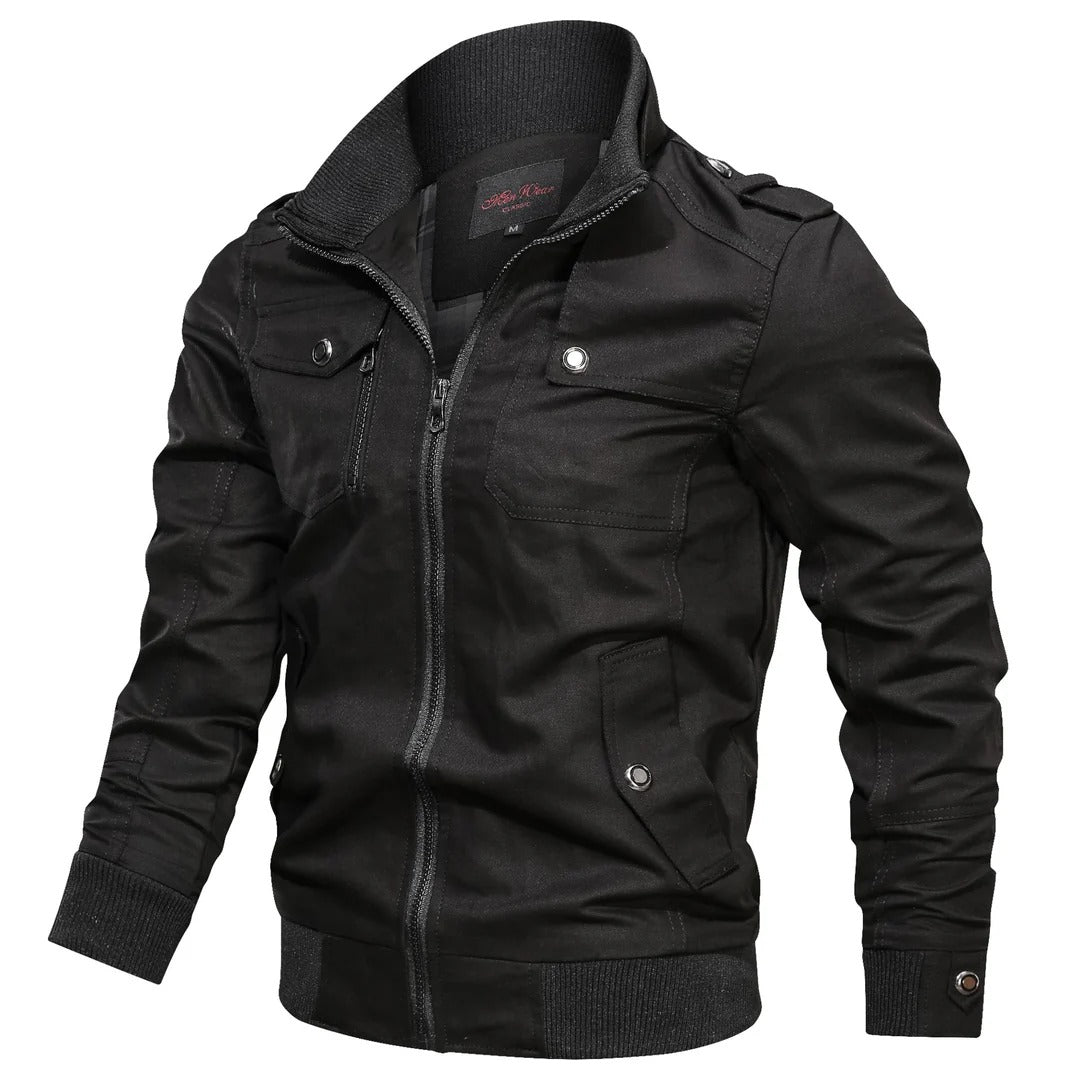 Multi-Pocket Military Bomber Jacket Men