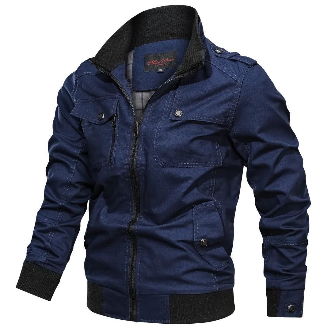 Multi-Pocket Military Bomber Jacket Men