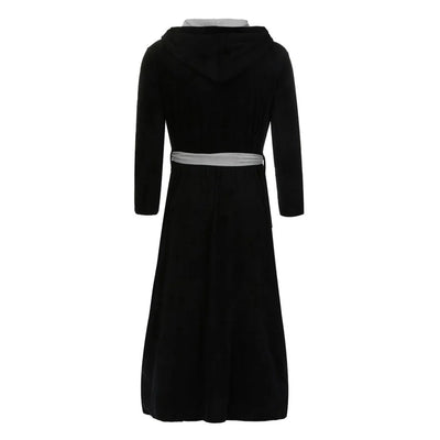 Black Hooded Men's Dressing Gown