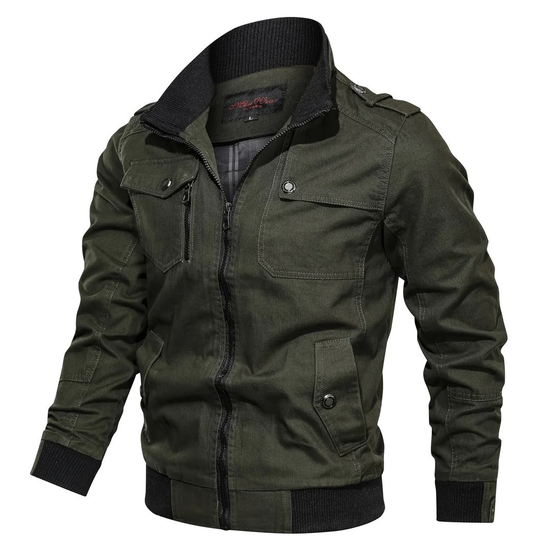 Multi-Pocket Military Bomber Jacket Men